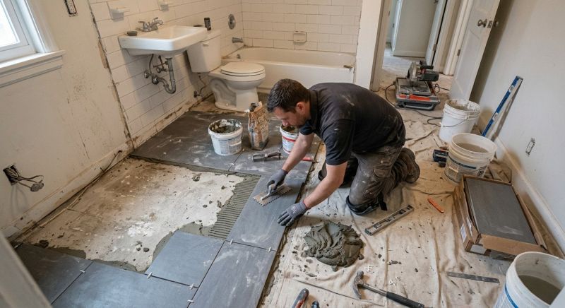 Bathroom Floor Replacement in Conroe, TX
